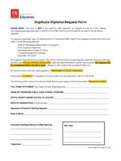 Duplicate Diploma Request - Tennessee