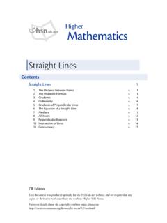 Straight Lines - Free notes and resources for Higher …