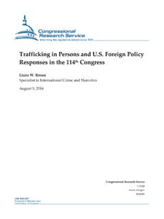 Trafficking in Persons and U.S. Foreign Policy Responses ...