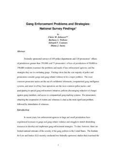 Gang Enforcement Problems and Strategies: National …