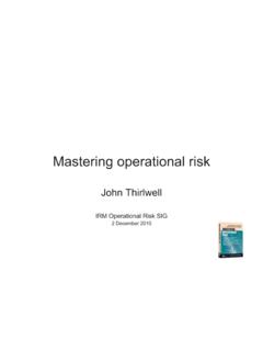 Mastering operational risk - John Thirlwell