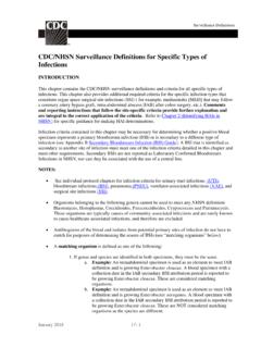 CDC/NHSN Surveillance Definitions for Specific Types of ...