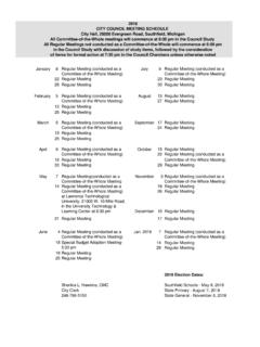2018 CITY COUNCIL MEETING SCHEDULE City Hall, 26000 ...