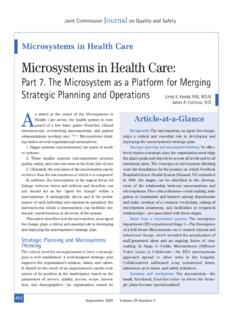 Microsystems in Health Care