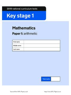 2019 national curriculum tests Key stage 1 - SATs Papers