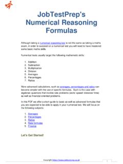 Numerical Reasoning Formulas by JobTestPrep