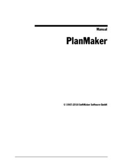 Manual PlanMaker - SoftMaker: Official Home Page