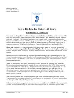 How to File for a Fee Waiver - New Jersey Superior Court