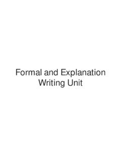 Formal and Explanation Writing Unit - UCL Institute …