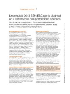 Linee guida 2013 ESH/ESC per la diagnosi ed il …
