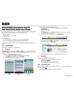 BLACKHAWK Smartphone App for BLK-DH20 DVRs Quick …