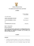 REPUBLIC OF SOUTH AFRICA JUDGMENT - SAFLII Home