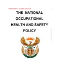 The National Occupational Health and Safety Policy