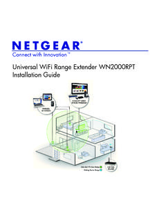 Universal WiFi Range Extender WN2000RPT Installation …