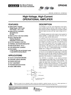 High-Voltage, High-Current OPERATIONAL AMPLIFIER