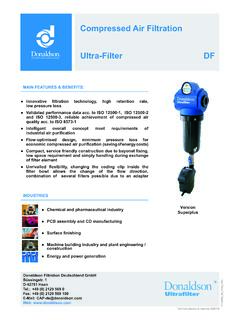 Compressed Air Filtration Ultra-Filter DF - Donaldson Company