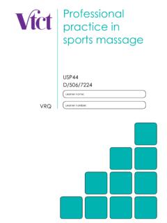 Professional practice in sports massage - VTCT