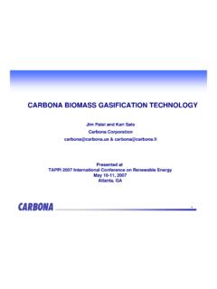 CARBONA BIOMASS GASIFICATION TECHNOLOGY …