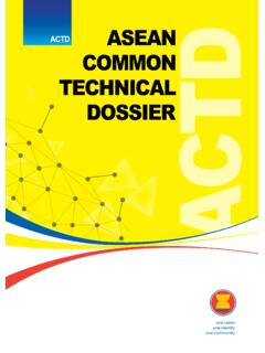 ACTD ASEAN COMMON TECHNICAL DOSSIER - Food and …