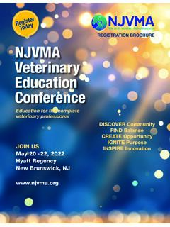 REGISTRATION BROCHURE NJVMA Veterinary Education …