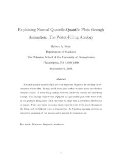 Explaining Normal Quantile ... - Statistics Department
