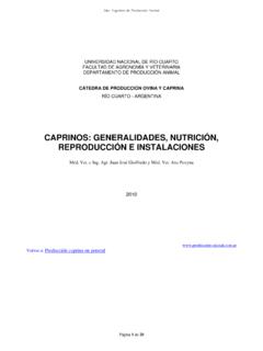 CAPRINOS: GENERALIDADES, NUTRICI&#211;N, …