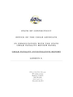 STATE OF CONNECTICUT OFFICE OF THE CHILD ADVOCATE IN ...