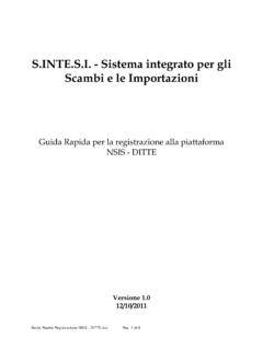 S.INTE.S.I. - Sistema integrato per gli Scambi e le ...