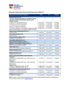 Schedule of Attachment &amp; Internship Programmes …