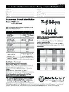 Stainless Steel Manifolds - Watts Water