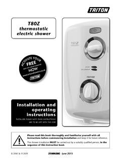 Installation and operating instructions - Triton Showers
