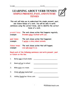 SIMPLE PRESENT, PAST, AND FUTURE TENSES