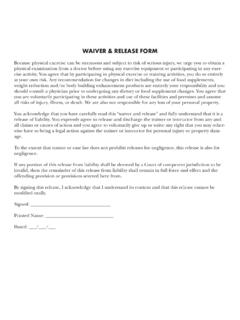 WAIVER &amp; RELEASE FORM