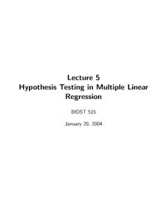 Lecture 5 Hypothesis Testing in Multiple Linear Regression