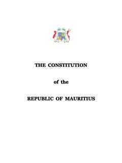 THE CONSTITUTION of the REPUBLIC OF MAURITIUS