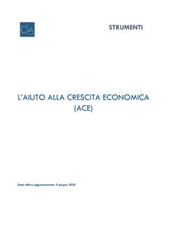 L’AIUTO ALLA CRESCITA ECONOMICA (ACE) - CLA Consulting