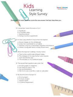 Kids Learning Style Survey