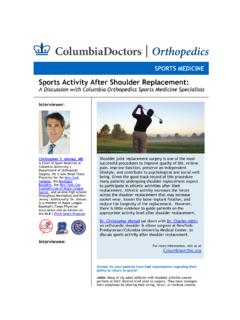 Sports Activity After Shoulder Replacement - …