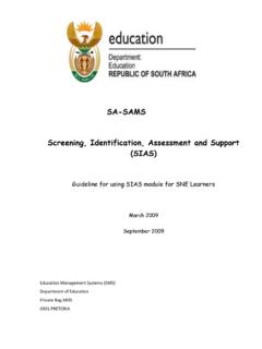 SA-SAMS Screening, Identification, Assessment and Support ...