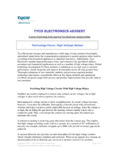 A series of technology briefs spanning Tyco Electronics ...
