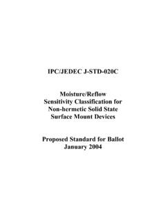 IPC/JEDEC J-STD-020C Moisture/Reflow Sensitivity ...