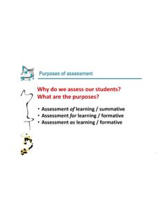 Why do we assess our students? What are the purposes?