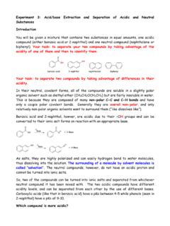 Experiment 3: Acid/base Extraction and Separation of ...