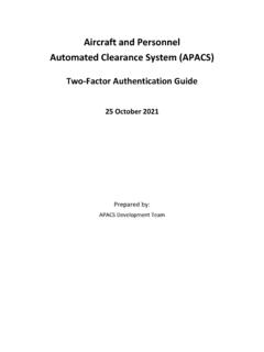 Aircraft and Personnel Automated Clearance System (APACS)