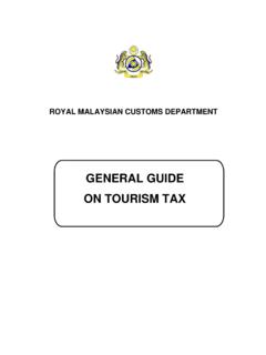 GENERAL GUIDE ON TOURISM TAX - Customs