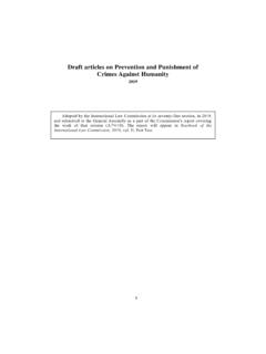 Draft articles on Prevention and Punishment of Crimes ...