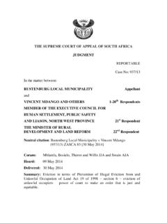 THE SUPREME COURT OF APPEAL OF SOUTH …