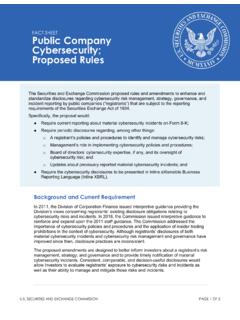 FACT SHEET Public Company Cybersecurity; Proposed Rules