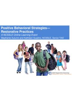 Positive Behavioral Strategies Restorative Practices
