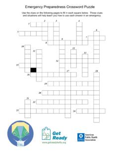 Emergency Preparedness Crossword Puzzle